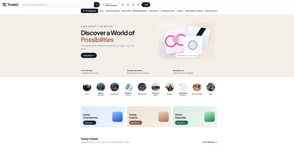 TradeX: Local Classifieds Marketplace to Buy, Sell & Grow